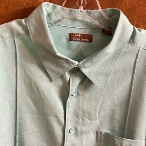 Café Luna Men's Mint Green Casual Button Down Shirt